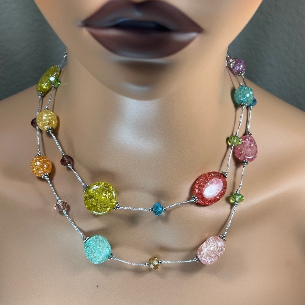 Premier Designs Colorful Multicolor Sparkle Stone Necklace*
